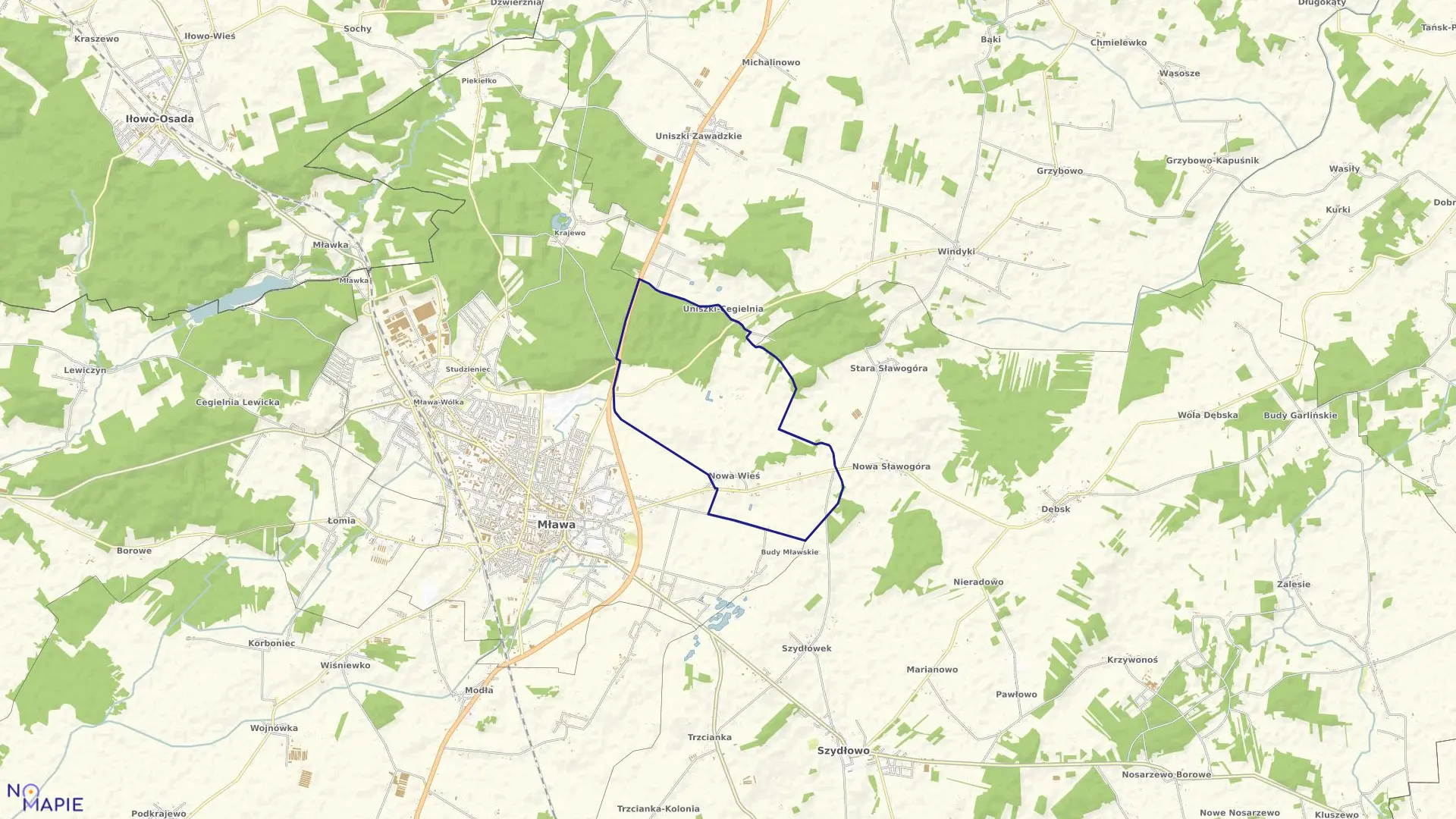 Mapa obrębu NOWA WIEŚ w gminie Szydłowo