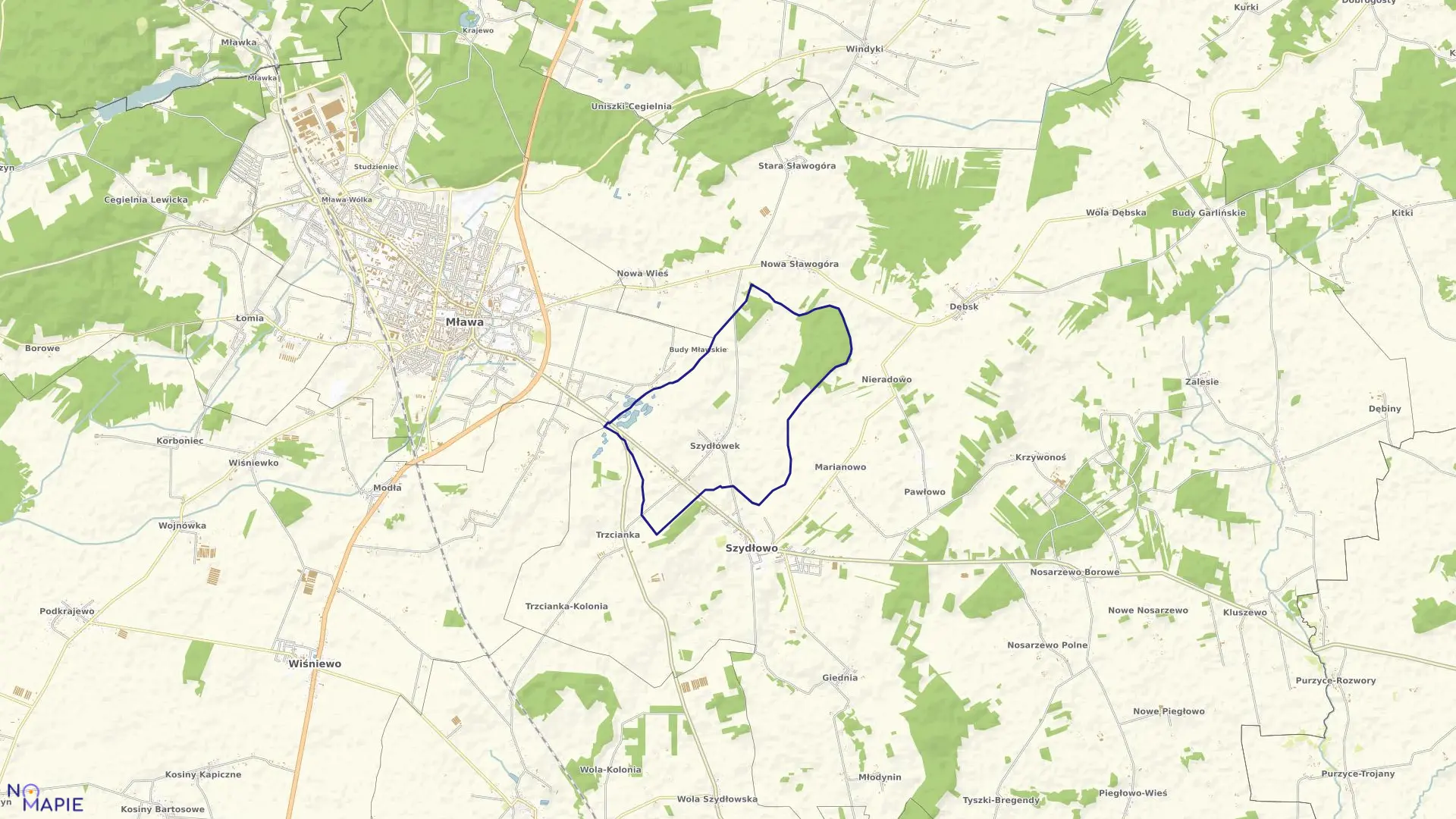 Mapa obrębu SZYDŁÓWEK w gminie Szydłowo